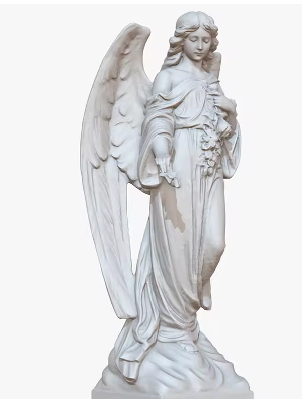 Estátua de figura moderna de anjo romano italiano branco ao ar livre