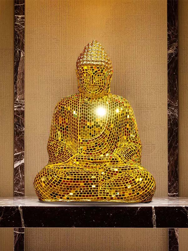 Mirror Mosaic Buddha Sculpture